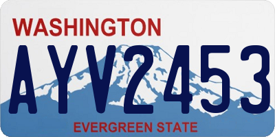 WA license plate AYV2453