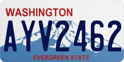 WA license plate AYV2462