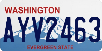 WA license plate AYV2463