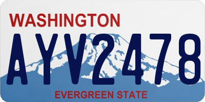 WA license plate AYV2478