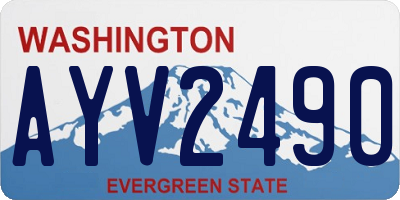 WA license plate AYV2490