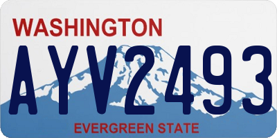 WA license plate AYV2493