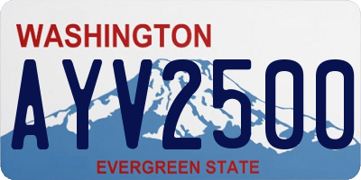 WA license plate AYV2500