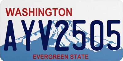 WA license plate AYV2505