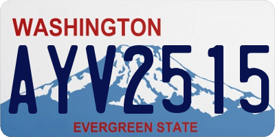 WA license plate AYV2515