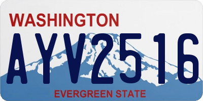 WA license plate AYV2516