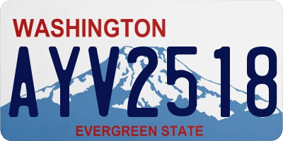 WA license plate AYV2518