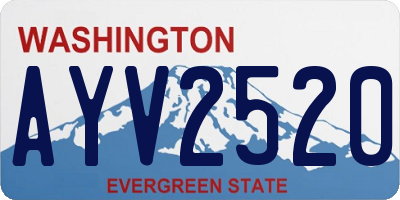 WA license plate AYV2520