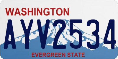 WA license plate AYV2534