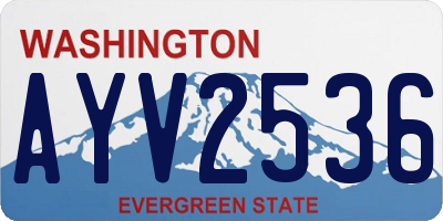 WA license plate AYV2536