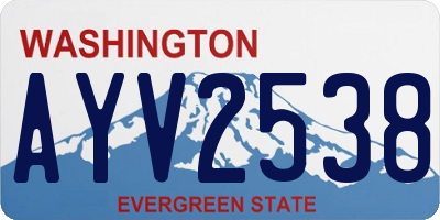 WA license plate AYV2538