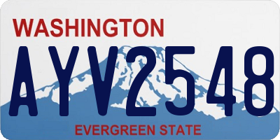 WA license plate AYV2548