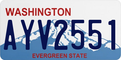 WA license plate AYV2551