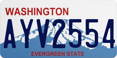 WA license plate AYV2554