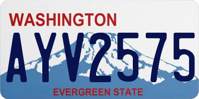 WA license plate AYV2575