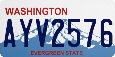 WA license plate AYV2576