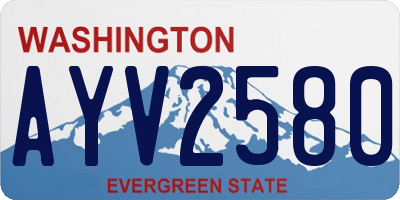 WA license plate AYV2580