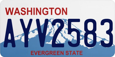 WA license plate AYV2583