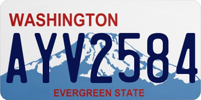 WA license plate AYV2584
