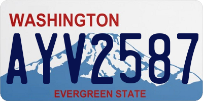 WA license plate AYV2587