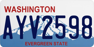 WA license plate AYV2598