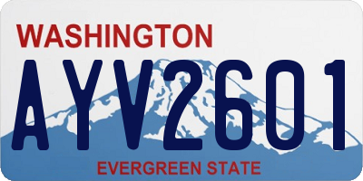 WA license plate AYV2601
