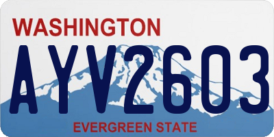 WA license plate AYV2603