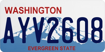 WA license plate AYV2608