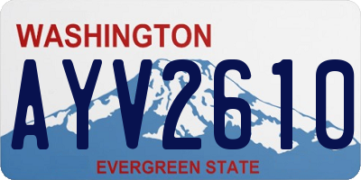 WA license plate AYV2610