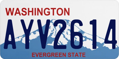 WA license plate AYV2614