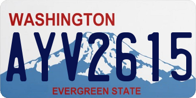 WA license plate AYV2615