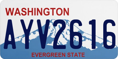 WA license plate AYV2616