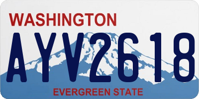 WA license plate AYV2618