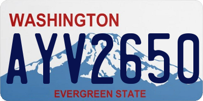 WA license plate AYV2650