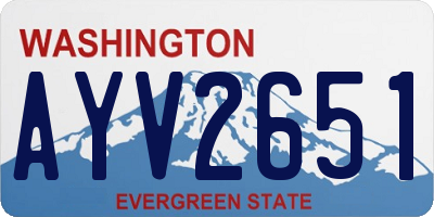 WA license plate AYV2651
