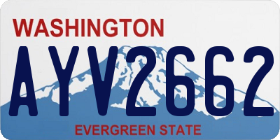 WA license plate AYV2662