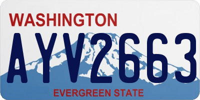 WA license plate AYV2663