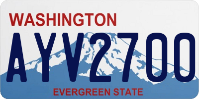 WA license plate AYV2700