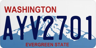 WA license plate AYV2701