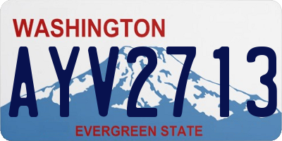 WA license plate AYV2713