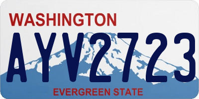 WA license plate AYV2723