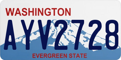 WA license plate AYV2728