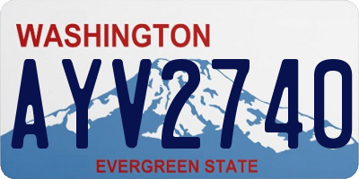 WA license plate AYV2740