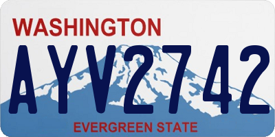 WA license plate AYV2742