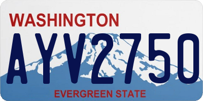WA license plate AYV2750