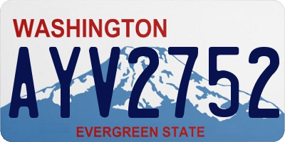 WA license plate AYV2752