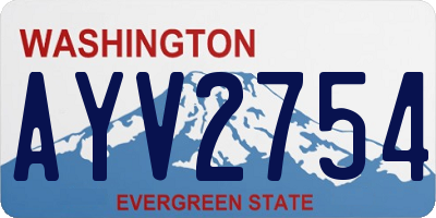 WA license plate AYV2754