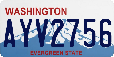 WA license plate AYV2756