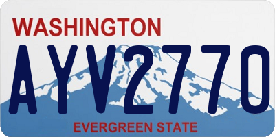 WA license plate AYV2770