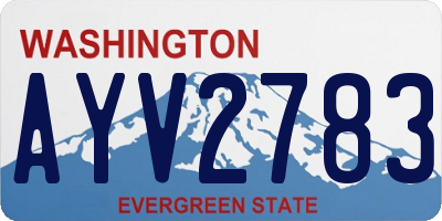 WA license plate AYV2783